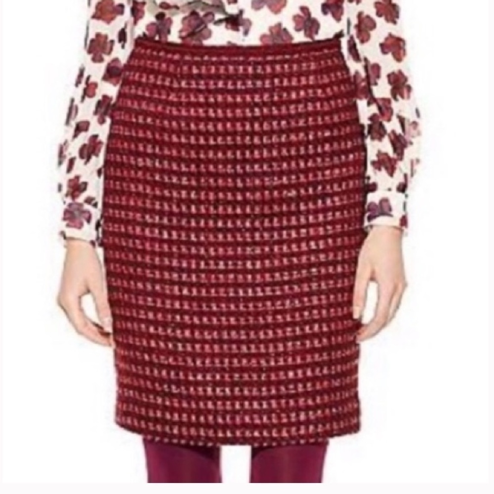 Tory Burch Red Patterned Skirt
